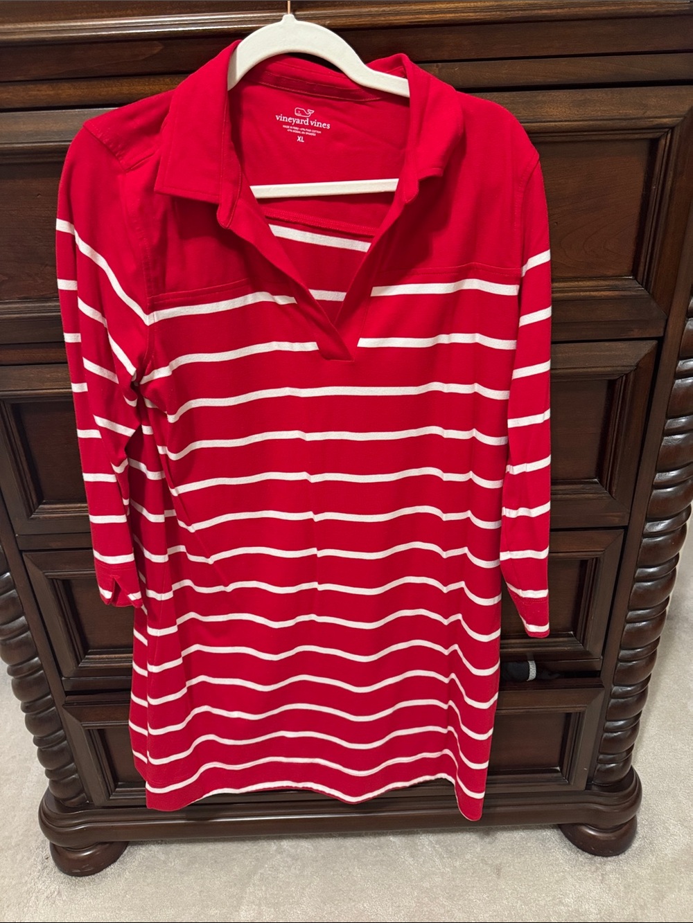 Vineyard Vines Red & White Striped women’s polo dress